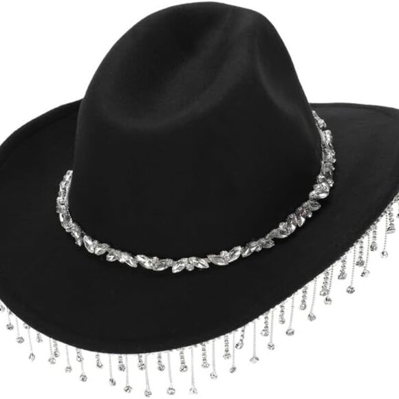 Rhinestone fringe cowgirl hat main image 4
